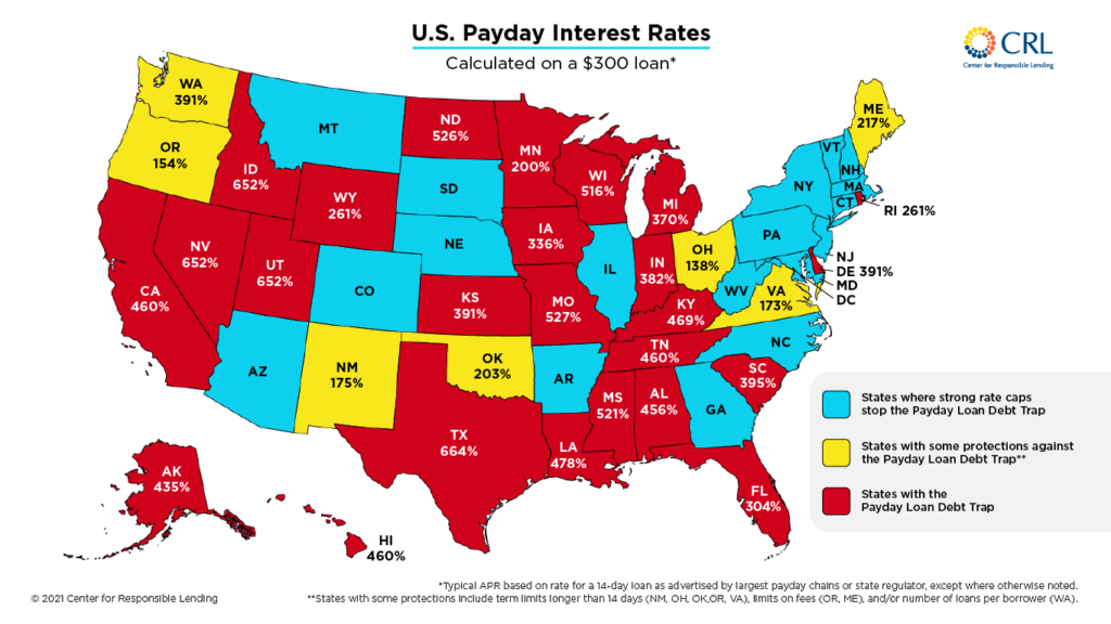 payday loan caps per state