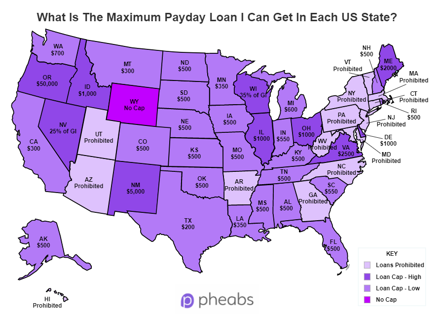 What is the Most I Can Borrow with a Payday Loan in Each US State? | Pheabs