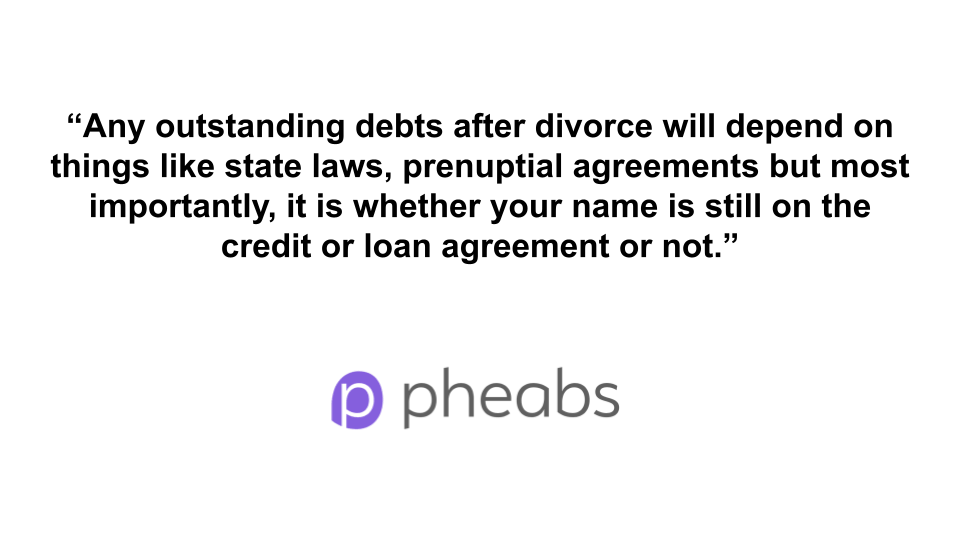 responsible for debt during divorce